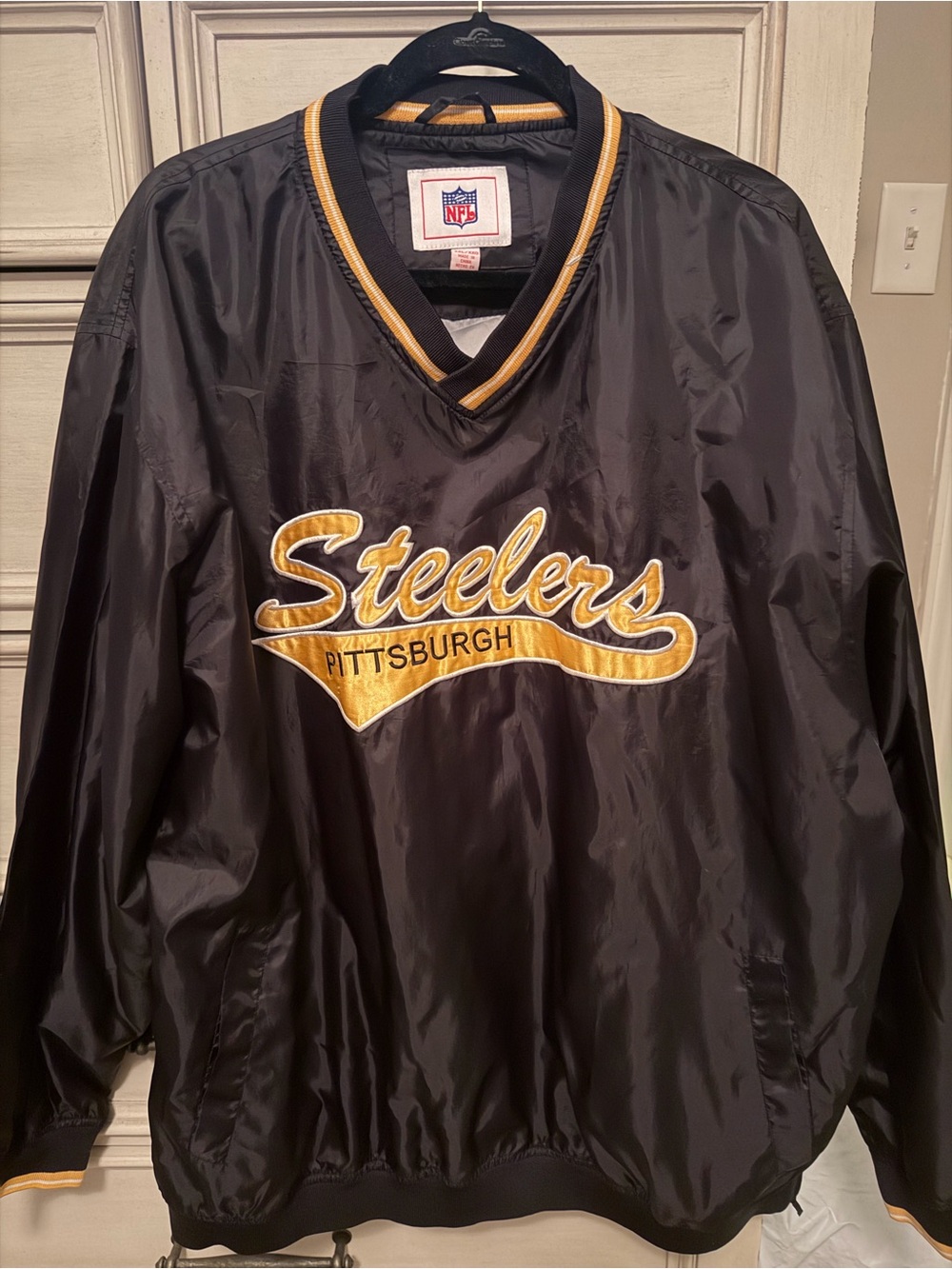 NFL Black and Gold Pittsburgh Steelers Script Pullover